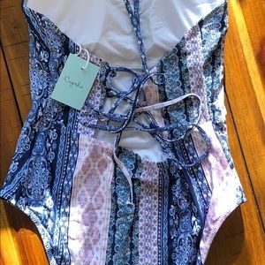Cupshe “Boho Print” Lace Up one-piece